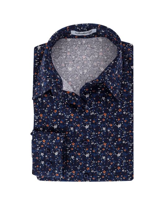 Женская рубашка под пуговицы в мелкий цветочек - 7141 от DoubleCuff 