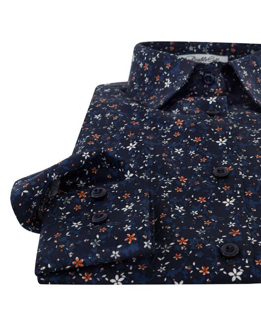 Женская рубашка под пуговицы в мелкий цветочек - 7141 от DoubleCuff 