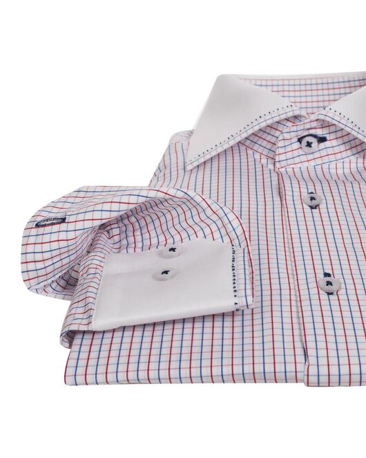 Мужская рубашка белая в клетку - 7220 от Giant 