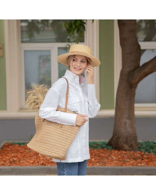 Женская рубашка под пуговицу белая - 7850 от byME 