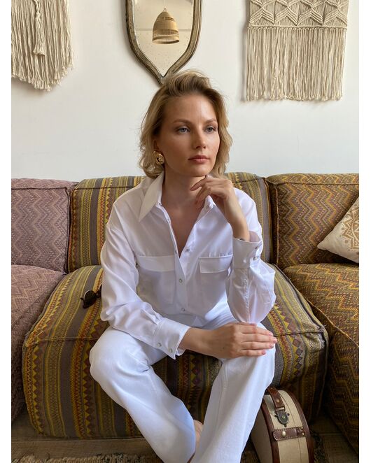 Женская рубашка белая - 7957 от byME 