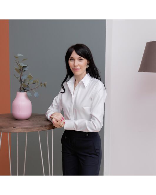 Женская рубашка под пуговицы белая - 7980 от byME 