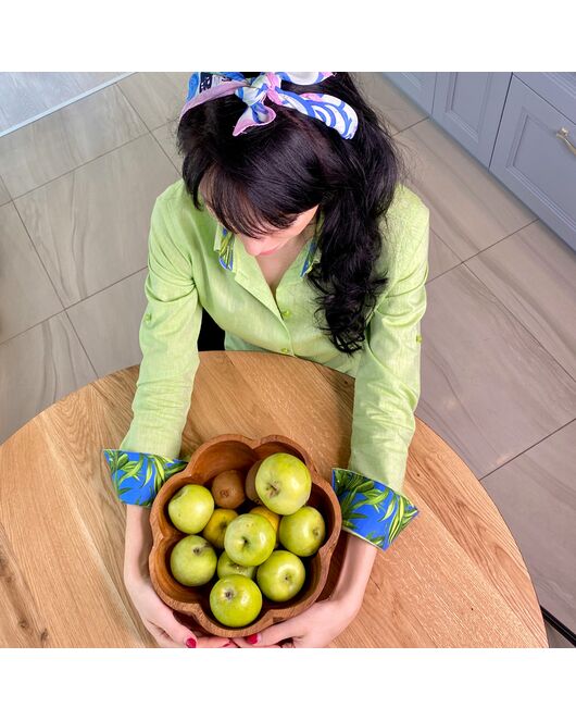 Женская рубашка полуприталенная зеленая - 7785 от DoubleCuff 