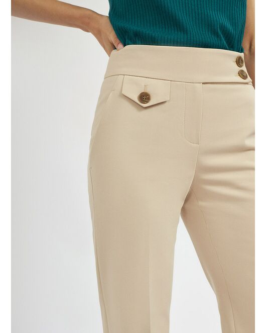 Брюки женские со средней посадкой светло-бежевые от byME 