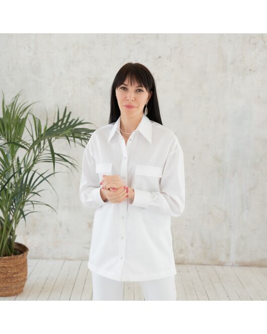 Женская рубашка белая - 7957 от byME 