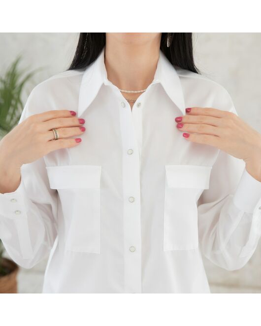 Женская рубашка белая - 7957 от byME 