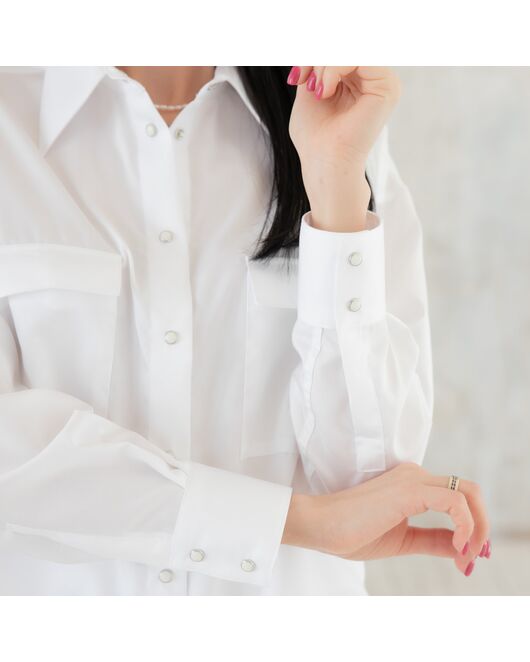 Женская рубашка белая - 7957 от byME 