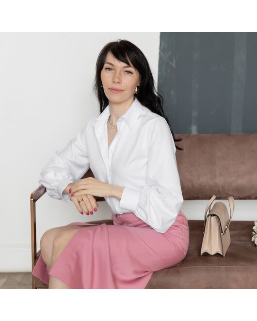 Женская рубашка из бамбука объемный рукав  - 8002 от byME  Женская рубашка из бамбука объемный рукав  - 8002 от byME