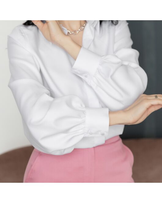 Женская рубашка из бамбука объемный рукав  - 8002 от byME  Женская рубашка из бамбука объемный рукав  - 8002 от byME