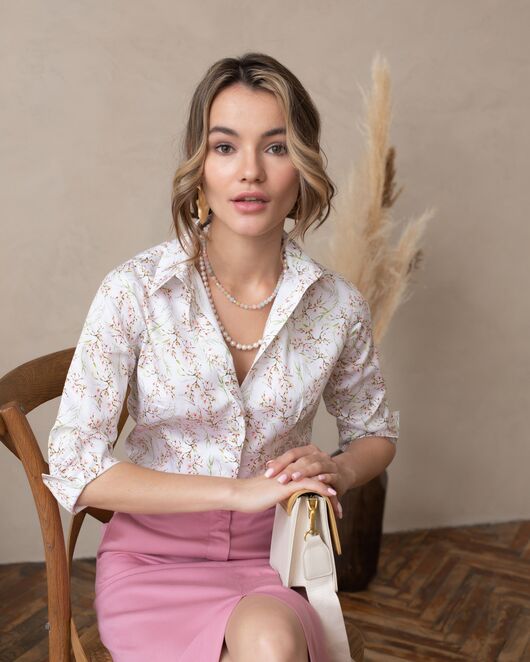 Женская рубашка рукав 3/4 - 8021 от byME 