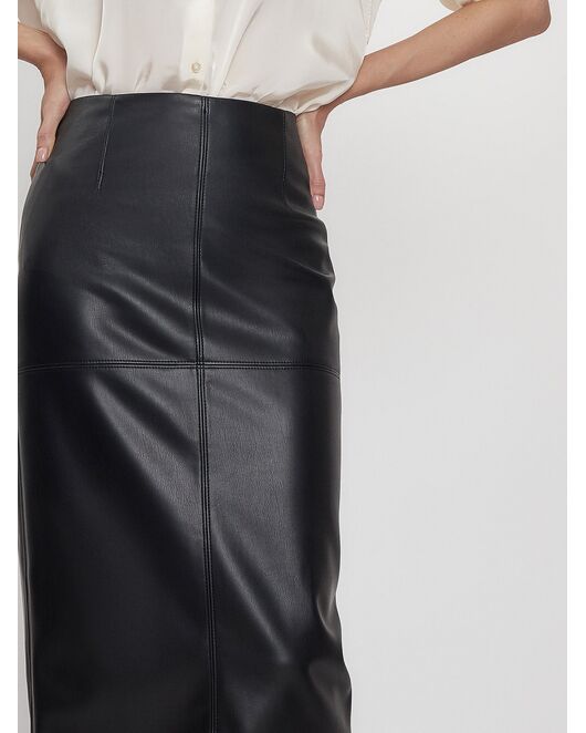 Юбка женская черная прямая из экокожи от byME  Юбка женская черная прямая из экокожи от byME