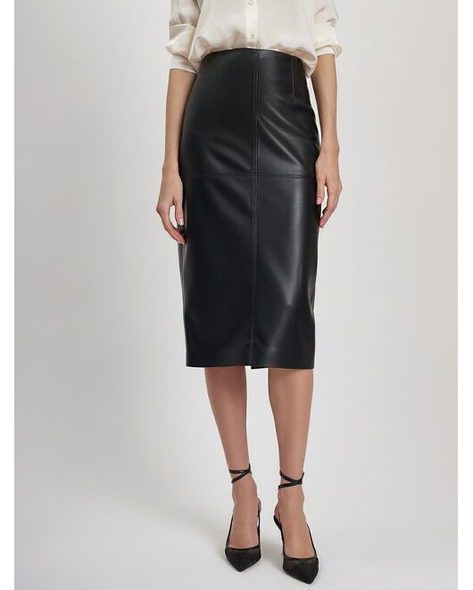 Юбка женская черная прямая из экокожи от byME  Юбка женская черная прямая из экокожи от byME