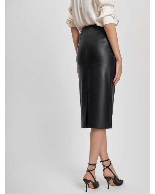 Юбка женская черная прямая из экокожи от byME  Юбка женская черная прямая из экокожи от byME