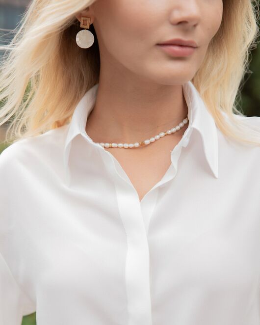 Женская рубашка из натурального шелка - 8038 от byME 