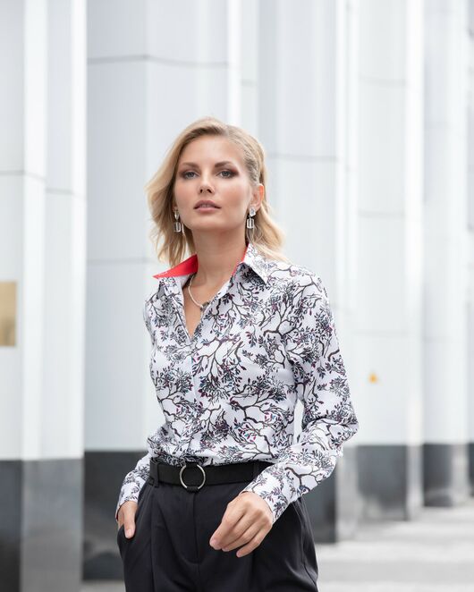 Женская рубашка под пуговицы с супатной застежкой полуприталенная - 8054 от byME 