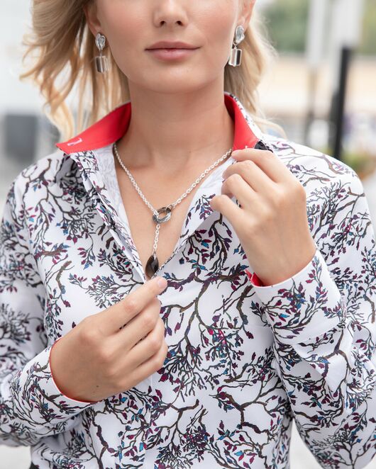 Женская рубашка под пуговицы с супатной застежкой полуприталенная - 8054 от byME 