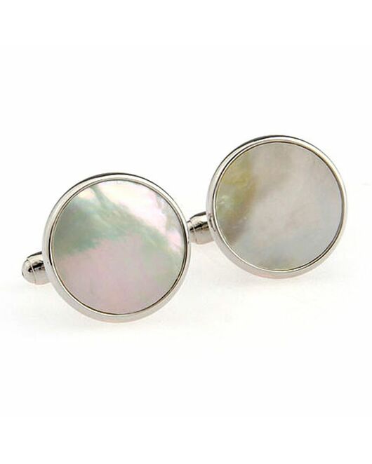 Запонки круглые перламутр - 150616 от  