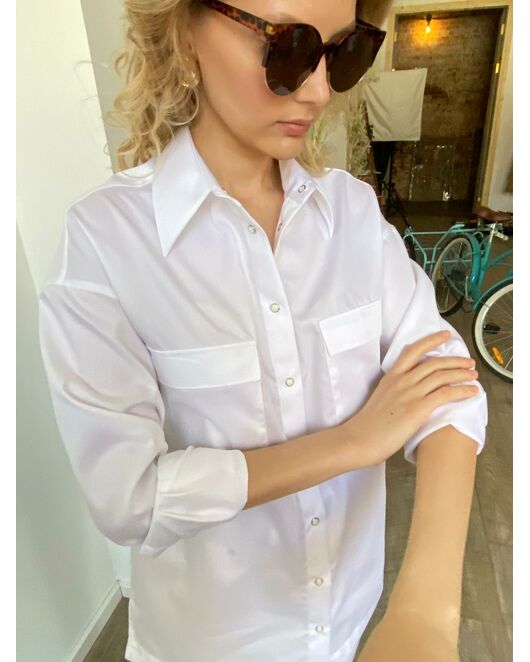 Женская рубашка белая - 7957 от byME 