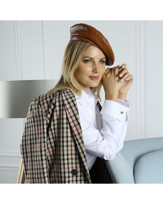 Женская рубашка под запонку приталенная с супатной застежкой без отделки  (елочка) - 7768 от byME  Женская рубашка под запонку приталенная с супатной застежкой без отделки  (елочка) - 7768 от byME