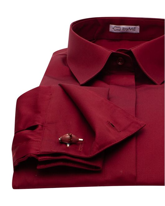 Рубашка бамбуковая под запонку вишневая - 8131 от  