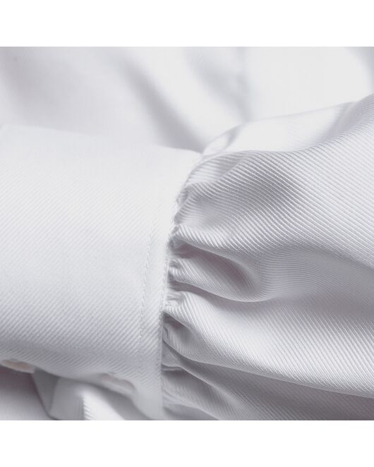 Женская рубашка с объемным рукавом белая - 8076 от byME 