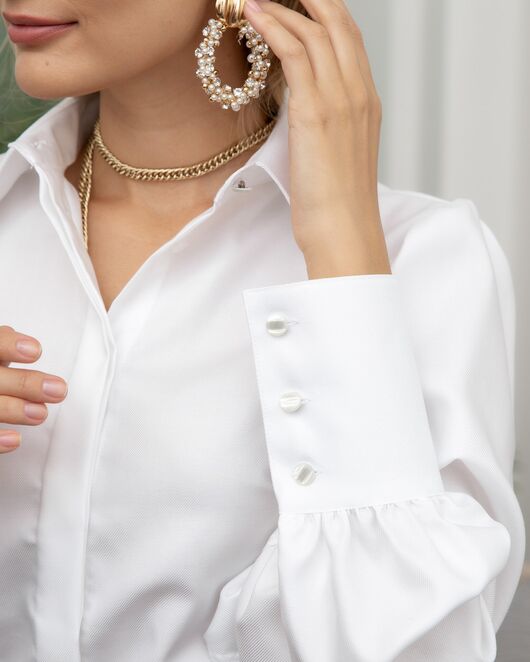 Женская рубашка Non-Iron с супатной застежкой белая - 8093 от byME 