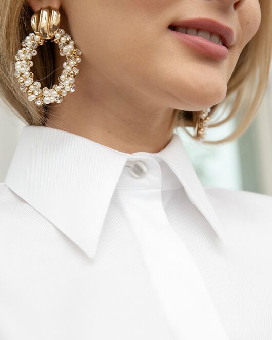 Женская рубашка Non-Iron с супатной застежкой белая - 8093 от byME 