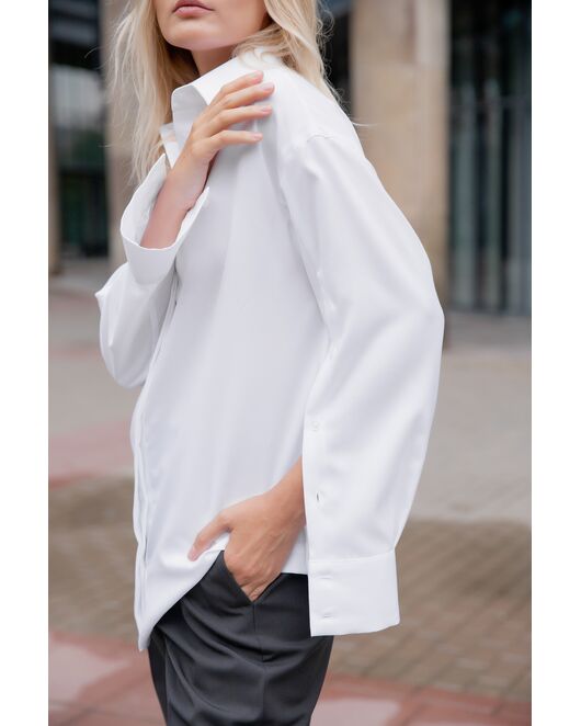 Женская рубашка под пуговицу белая - 8118 от byME 