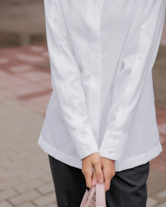 Женская рубашка под пуговицу белая - 8118 от byME 