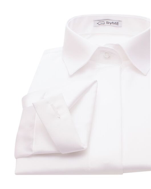 Женская рубашка под пуговицу белая - 8118 от byME 