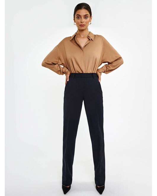 Прямые женские брюки со стрелками черные от byME  Прямые женские брюки со стрелками черные от byME