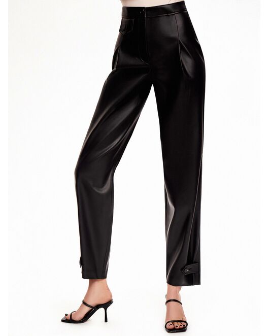 Брюки из экокожи с защипами СА-0-91205_50007[167] от ByME 