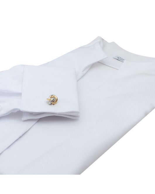 Женская рубашка под запонки воротник стойка белая - 8160 от byME  Женская рубашка под запонки воротник стойка белая - 8160 от byME