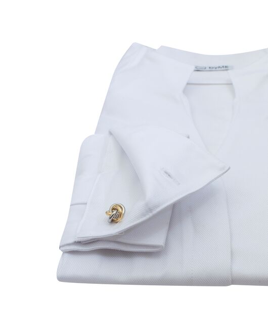 Женская рубашка под запонки воротник стойка белая - 8160 от byME  Женская рубашка под запонки воротник стойка белая - 8160 от byME