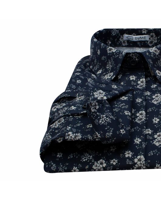 Женская рубашка полуприталенная с высоким манжетом - 8164 от byME  Женская рубашка полуприталенная с высоким манжетом - 8164 от byME