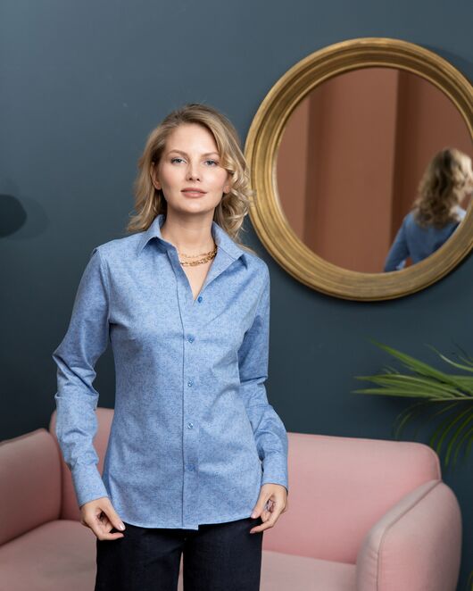 Женская рубашка под пуговицы полуприталенная - 8181 от byME 