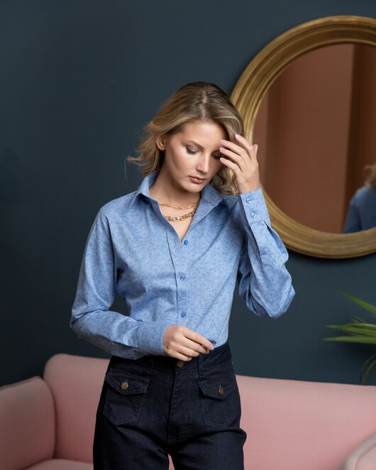 Женская рубашка под пуговицы полуприталенная - 8181 от byME 