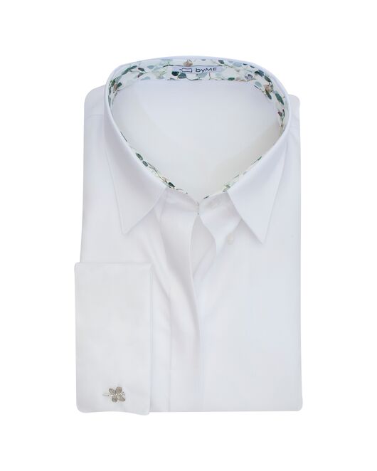 Женская рубашка под запонку с супатной застежкой с отделкой - 8184 от byME 