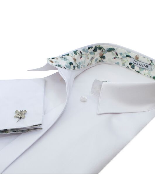 Женская рубашка под запонку с супатной застежкой с отделкой - 8184 от byME 