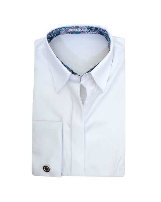 Женская рубашка под запонку с супатной застежкой белая - 8203 от byME 