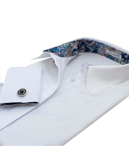 Женская рубашка под запонку с супатной застежкой белая - 8203 от byME 