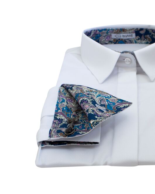 Женская рубашка под запонку с супатной застежкой белая - 8203 от byME 