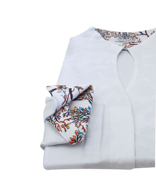 Женская рубашка воротник стойка под пуговицы с отделкой - 8214 от byME 