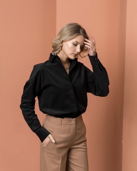 Женская рубашка в оверсайз силуэте - 8217 от byME 