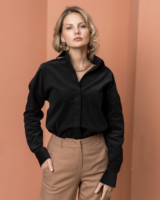 Женская рубашка в оверсайз силуэте - 8217 от byME 