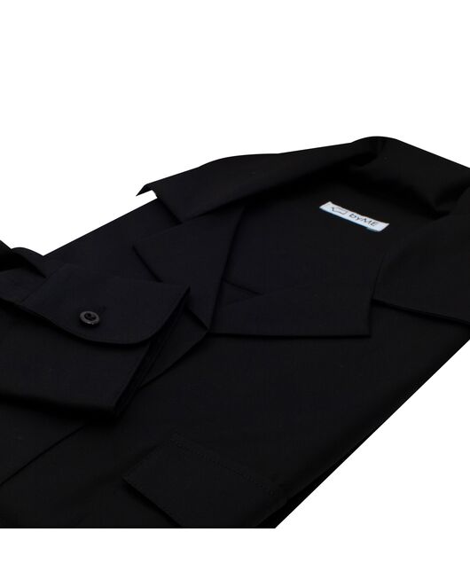 Женская рубашка в оверсайз силуэте черная с фактурой елочка - 8218 от byME 