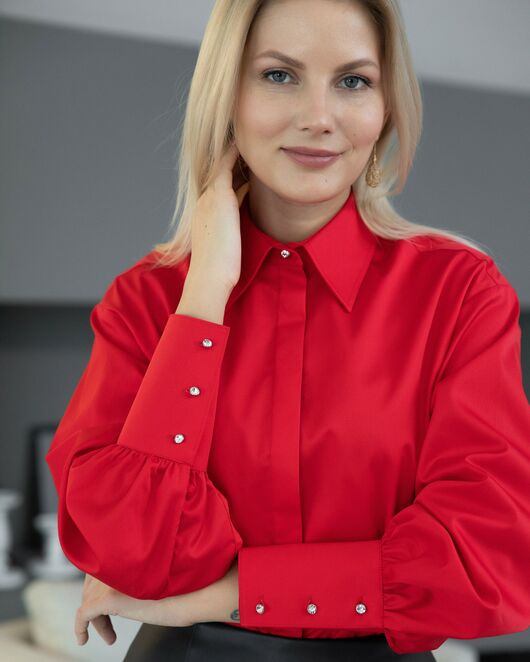 Женская рубашка с пышным рукавом - 8230 от byME 