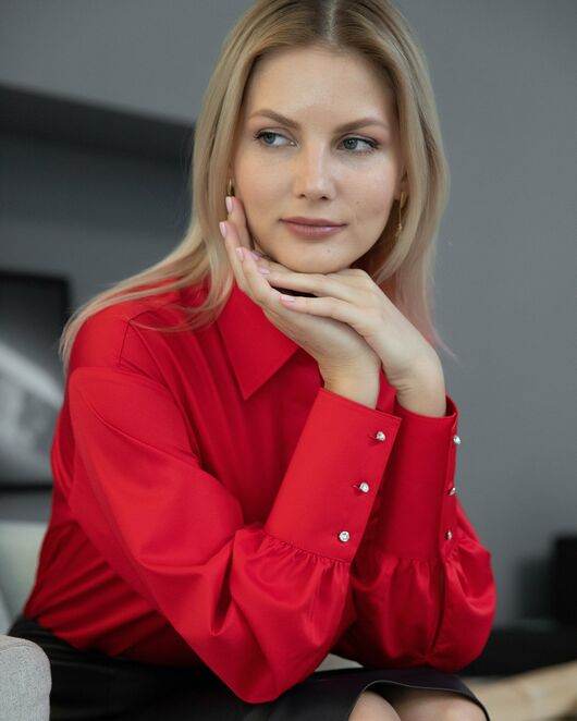 Женская рубашка с пышным рукавом - 8230 от byME 