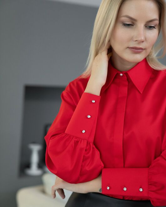 Женская рубашка с пышным рукавом - 8230 от byME 