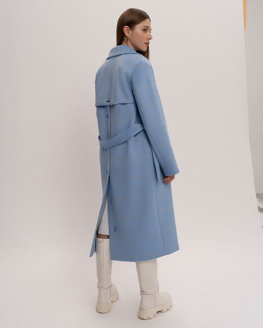 Пиджак удлинённый женский голубой в клетку M2145 от byME 